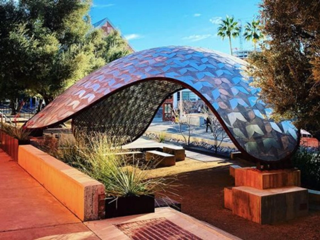 Pavillion constructed by College of Architecture, Planning and Landscape Architecture students.