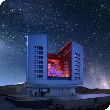 The magellan telescope at night