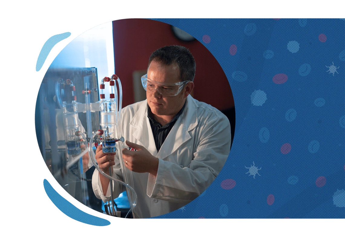 Researcher running an experiment