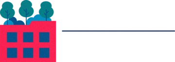 illustration of a building with a greenhouse on the roof