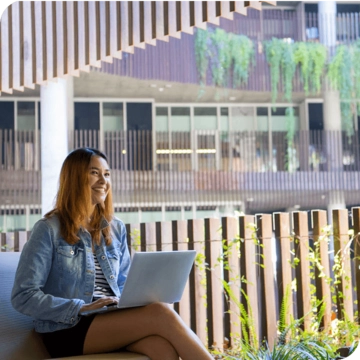 Female student studying at the ENR2 building